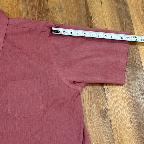 STAFFORD Men's Wrinkle Free Short Sleeve Button Up Shirt (Size: 17.5) EUC - Picture 9 of 14